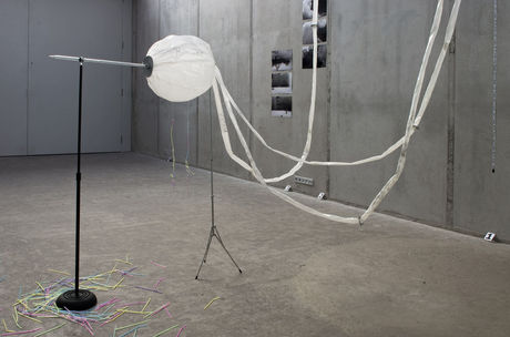 Alice Creischer, In einem Theater, Namens The Establishment of Matters of Fact, 2012, installation (detail), KOW