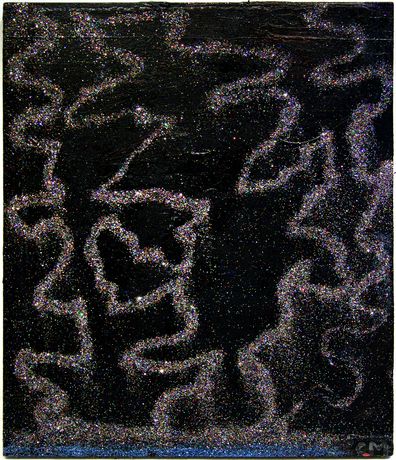 Untitled, 2007/2013, oil, glitter on canvas, 78,8 x 66 cm