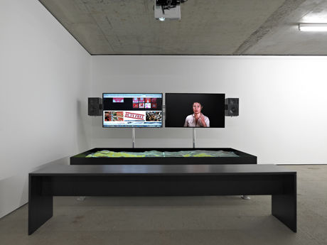 Hito Steyerl, Duty Free Art, 2015. Exhibition view: Left To Our Own Devices, KOW, Berlin 2015 (Photo: Ladislav Zajak, KOW)