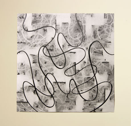 o.T. (Ladders and Snakes), 2011, graphite on paper, 71x71 cm