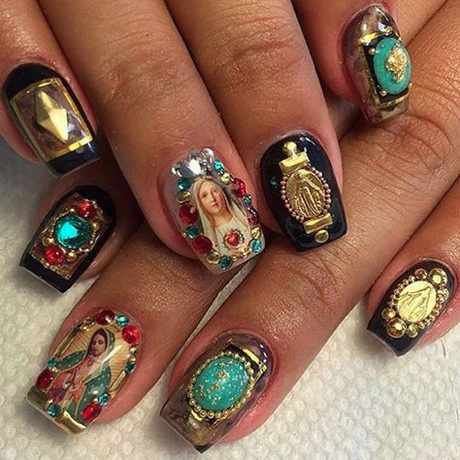 Performative Practices Of Our Time, 2017, digital prints. Nails by Regina Rodriguez. The design on the stickers depicts the Virgin Mary. 2016