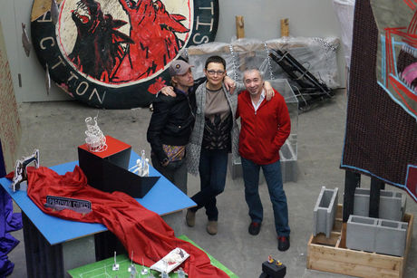 Chto Delat members Tsaplya Olga Egorova, Nikolay Oleinikov and Dmitry Vilensky at KOW