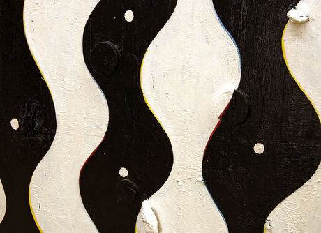 Chris Martin, Untitled, 2005-2008, oil and mixed media on canvas, 342,9 x 279,4 cm (detail)