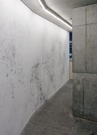 o.T., 2011, graphite dust on wall