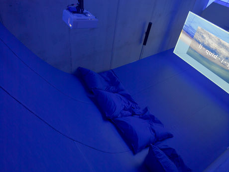 Hito Steyerl, Liquidity Inc., 2014. Exhibition view: Left To Our Own Devices, KOW, Berlin 2015 (Photo: Ladislav Zajak, KOW)