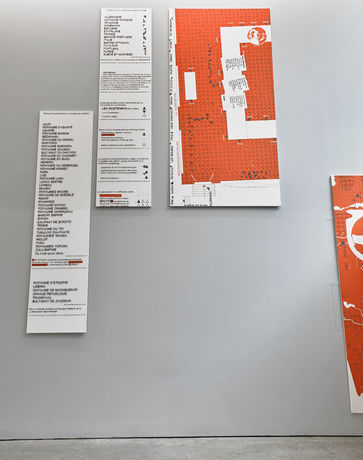 Dierk Schmidt, Die Teilung der Erde/ The Division of the Earth (Kasseler Serie/ Kassel Series), 2007 Acrylic, silicone on untreated cotton, oil on PVC foil Dimensions variable