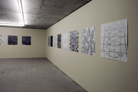 o.T. (Ladders and Snakes), 2011, 17 drawings, graphite on paper, 71x71 cm each