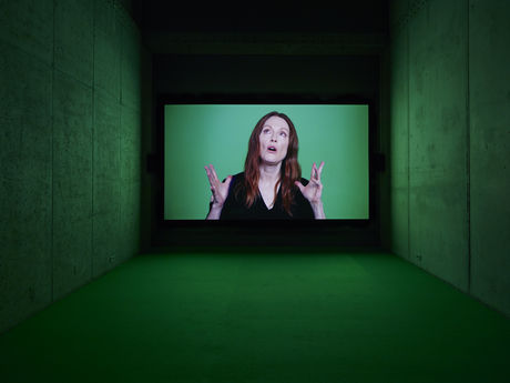 Candice Breitz, Love Story, 2016. Featuring Alec Baldwin and Julianne Moore. 7-Channel Installation. Exhibition view KOW