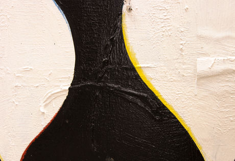 Chris Martin, Untitled, 2005-2008, oil and mixed media on canvas, 342,9 x 279,4 cm (detail with banana peel)